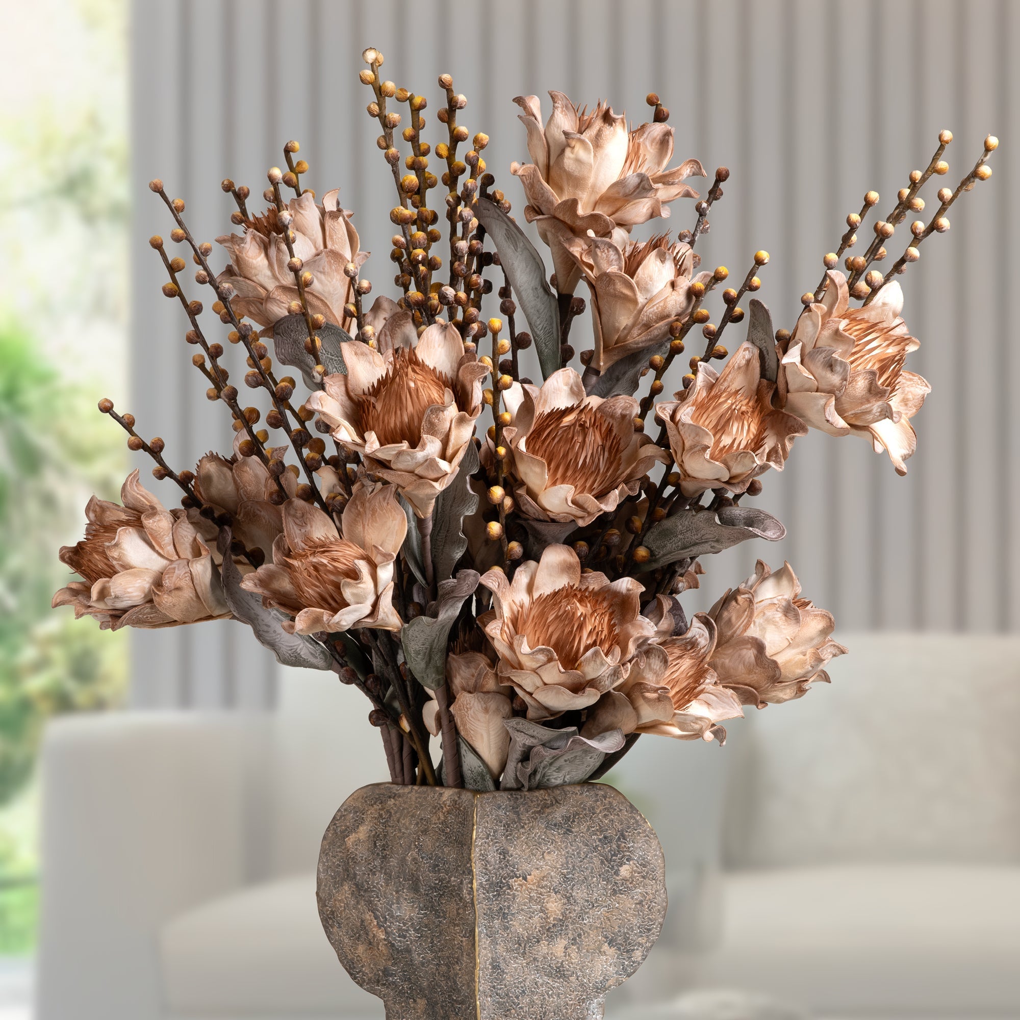 Brown King Artichoke Faux Flower