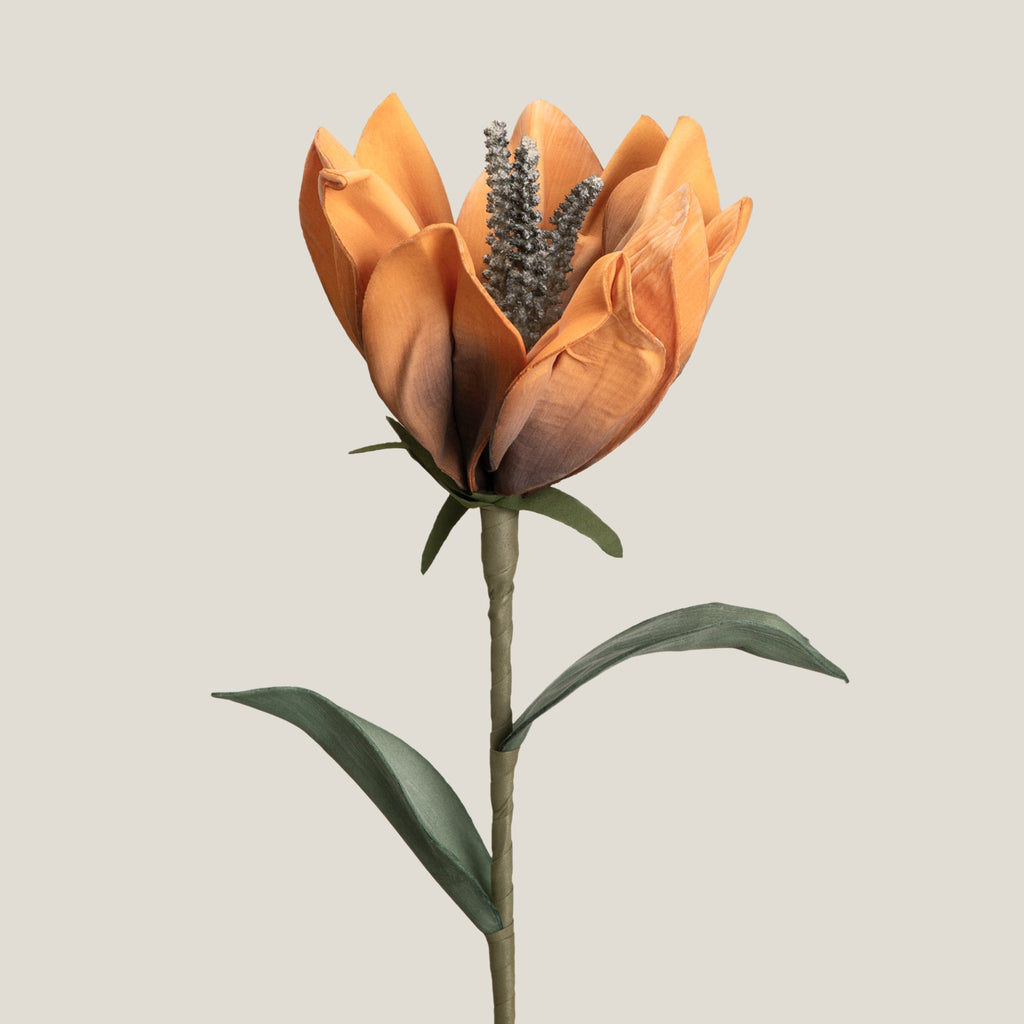 Orange & Grey Firefly Faux Flower
