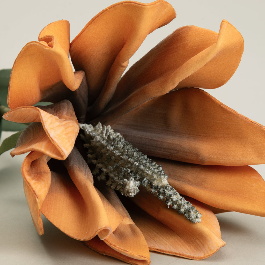 Orange & Grey Firefly Faux Flower