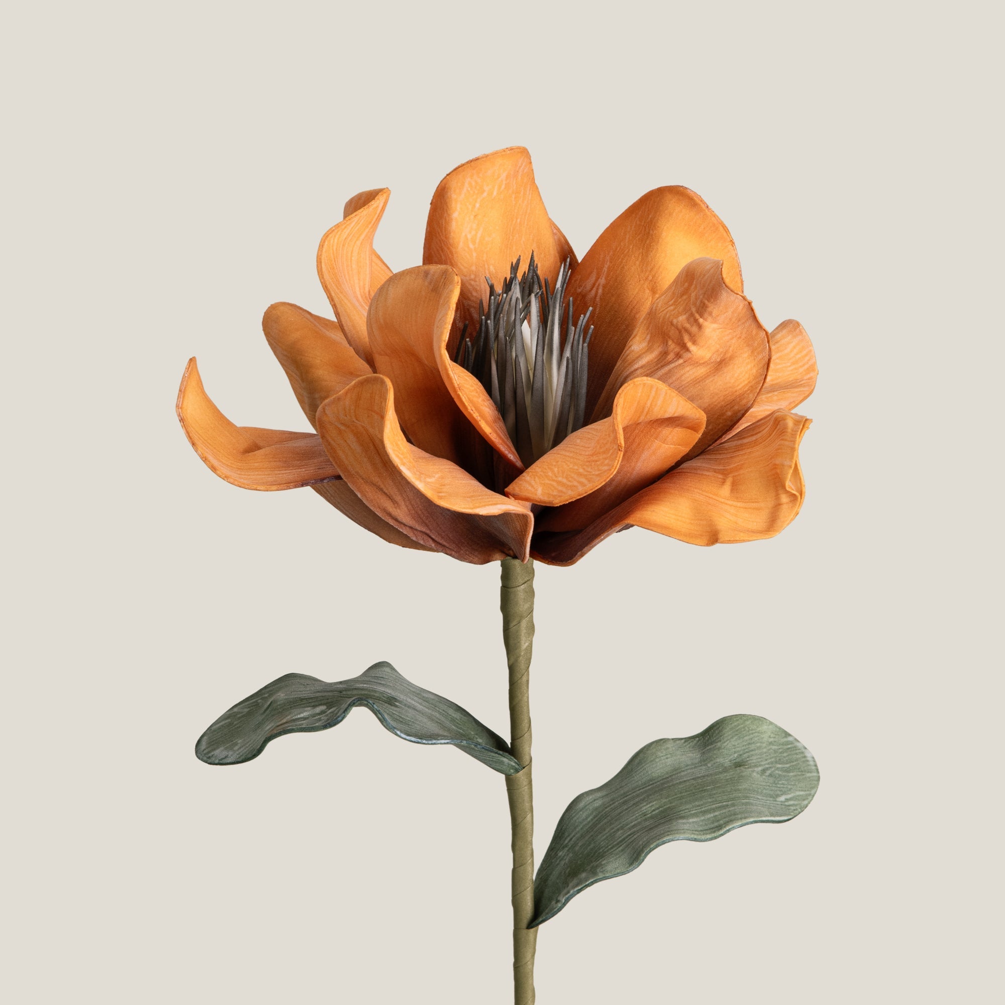 Orange & Grey Daffodil Faux Flower